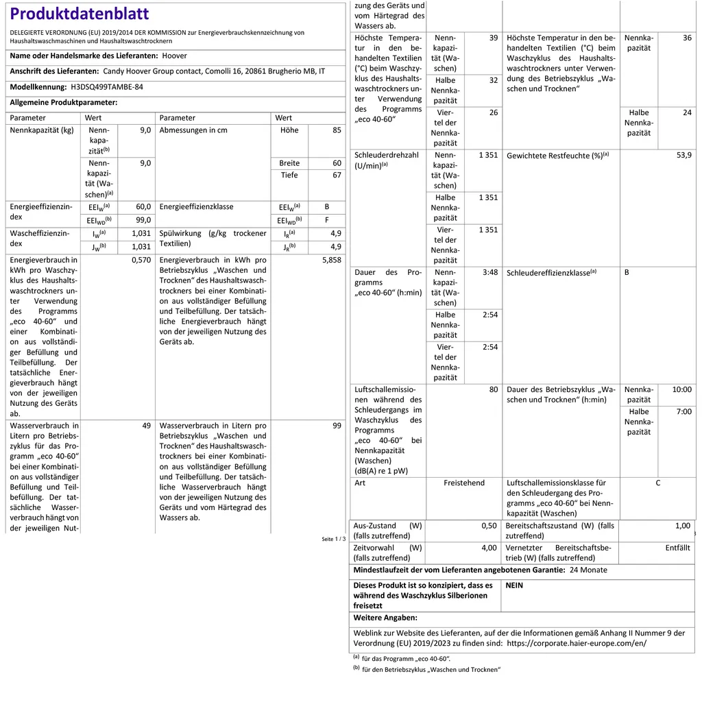 HOOVER H3DSQ499TAMBE-84 WASCHTROCKNER Trockner H-WASH&DRY 300 PLUS NFC-Technologie 9kg waschen / trocknen HOOVER H3DSQ499TAMBE-84 WASCHTROCKNER Trockner H-WASH&DRY 300 PLUS NFC-Technologie 9kg Waschen / Trocknen -Kaufland Geschäft bdd836bba2100d9e9cf95bd8ea18770f