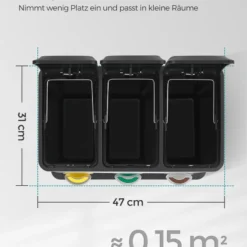 SONGMICS Mülleimer 24L, Edelstahl Abfalleimer Mit Inneneimer 3 X 8L 3-in-1Treteimer Trennsysteme LTB24L -Kaufland Geschäft bf35082349007eee98af1bfa13da649c