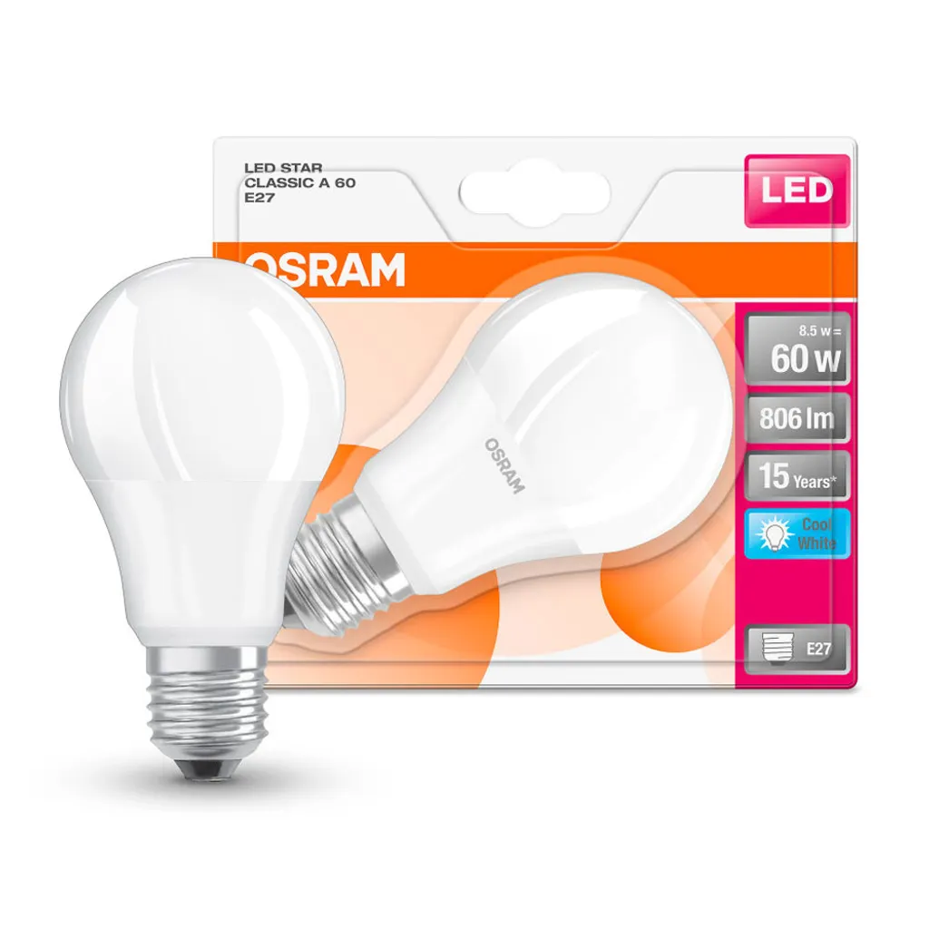 OSRAM Standard mattierte LED-Lampe mit Kühlkörper - 8,5 W äquivalent 60 W E27 - Kühlweiß OSRAM Standard Mattierte LED-Lampe Mit Kühlkörper - 8,5 W äquivalent 60 W E27 - Kühlweiß -Kaufland Geschäft c107f2aee7e0798e6e56b0715db3bbcb