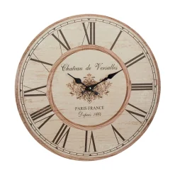 CEPEWA XL Wanduhr Nostalgie, Holz, Ø45cm (hell)