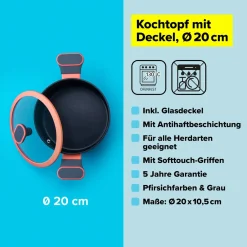 Tasty Antihaft-Kochtopf 20 Cm, Kleiner Bratentopf Mit Glasdeckel Und Softtouch-Griffen 2 Tasty Antihaft-Kochtopf 20 Cm, Kleiner Bratentopf Mit Glasdeckel Und Softtouch-Griffen -Kaufland Geschäft c7cbf03a34858c624576980b2070f72d