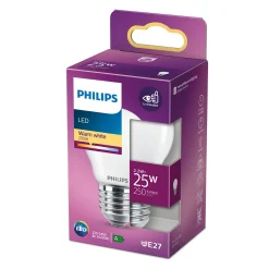 Philips LED Lampe Ersetzt 25W, E27 Tropfenform P45, Weiß, Warmweiß, 250 Lumen, Nicht Dimmbar, 1er Pack