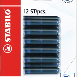 Tintenpatrone Zum Nachfüllen - STABILO Refill - 12er Pack - Blau (löschbar)