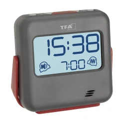 TFA Dostmann TFA Reisewecker, Digital, Extra Laut, Mit Schlummerfunktion, Grau