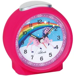 Atlanta 1981/17 Wecker Für Kinder Kinderwecker Einhorn Pink Leise Einhornwecker
