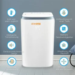 Fangqi Mobiles Klimagerät Mit Schlafmodus Und Timerfunktion, Kühlgebläse, Mit Fernbedienung, Manuelle Steuerung, 3-in-1-Funktion (Kühlen, Entfeuchten, Lüften), Mit Abluftrohr, Umweltschutz Und Energieeinsparung, Energieeffizienzklasse A, R290PS 9000 BTU, Unterseite Der Maschine Mit Rädern, Leicht Zu Bewegen, Geeignet Für Zuhause, Büro -Kaufland Geschäft d5c602252ff779f4304431cae83b592e