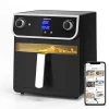 Aigostar - Ölfreie Fritteuse 8 L， Heißluftfritteuse Mit Klarsichtfenster， 1700 W， Doppelknopf & Doppel-LED-Touchscreen Heißluftfritteuse， 12 Voreingestellte Funktionen， Doppelkorb， Spülmaschinenfest， BPA-frei -Kaufland Geschäft d76d31a5bf1e1dd37d17647cab211c54