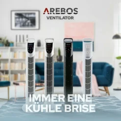 AREBOS Turmventilator Mit Timer, 40 Watt, 75°-Oszillation, Ventilator Mit 3 Geschwindigkeitsstufen, , Weiß 8 AREBOS Turmventilator Mit Timer, 40 Watt, 75°-Oszillation, Ventilator Mit 3 Geschwindigkeitsstufen, , Weiß -Kaufland Geschäft daee4701031aa7a70a11376a937147f1