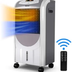 COSTWAY Heizlüfter 2000W Klimaanlage Mobil Klimagerät Kühlen 75W, 8H Timer, 7L Wassertank, 70°Winkel, Fernbedienung, Energieklasse A