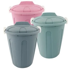 CENTI Wäschetonne Abfalleimer Mülleimer Farbig Mit Deckel 23 Liter 3 Stück Set