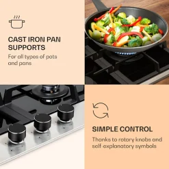 Klarstein Alchemist 3 Gaskochfeld , 6,2 KW , 3-flammig Aluminium-Brenner , Glaskeramik , Elektrische Zündung , Inkl. Schlauch Und Druckminderer -Kaufland Geschäft df219f9ac41af44eb6e7fe8ee4cac841