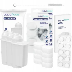 AquaFloow Set Für Siemens / Bosch Espressomaschine: 3x Ersatzwasserfilter TZ70003 + Reinigungstabletten 10 Stück + Reiniger + Entkalkertabletten 8 Stück