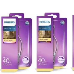 4 X Philips LED Kerze Klar Vintage 5W=40W E14 A+ 470lm 2700K WarmWhite Dimmbar