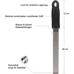 Mmgoqqt Zester, Hobel Reibe - Käsereibe, Parmesanreibe, Zitronenreibe - Küchenreibe Aus Edelstahl Mit Schutzabdeckung Und Silikon Griff | Schwarz -Kaufland Geschäft e71bd3aeb06c2a6beb261e7b407ae0ae 1