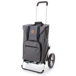 Andersen Shopper Royal Alu Klappbar Mit Metallspeichen-Rad Ø 25 Cm Und 45 Liter Tasche Wismar Silbergrau Mit Kühlfach