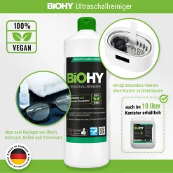 BiOHY Ultraschallreiniger (2x1l Flasche) + Dosierer | Intensive Und Materialschonende Reinigung Von Brillen, Dentalprodukte, Gold, Münzen Und Schmuck| KONZENTRAT Für Ultraschallbad -Kaufland Geschäft ef3234ad178a774cb40416949bc4ec98