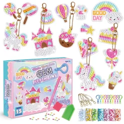 YisibaihTao 5D DIY Diamond Painting Schlüsselanhänger Set, Diamond Painting Schlüsselanhänger, 5D Diamond Diamond Painting Mit DIY Tools, Party Bag Kindergeburtstagsfeier