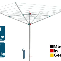 Blome Wäschespinne Alustar 50 - Wäscheständer Inkl. Bodenhülse Zum Eindrehen, Germany