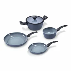 Alluflon Moneta Aria Kochset, 5-tlg., Kochtopf, Bratpfanne, Topf, Pfanne, Stieltopf, Deckel, Aluminium, 0014126573