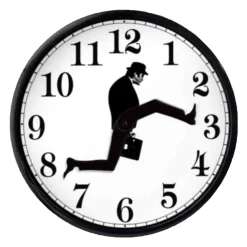 YisibaihTao 25*25cm Silly Walk Wanduhr Britische Komödie Inspirierte Ministry Of Silly Walk Wanduhr, Lustige Gehen Stille Stummschaltuhr