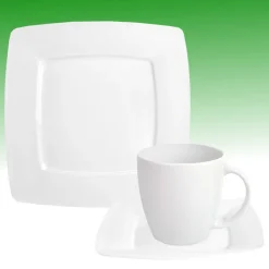 Van-Well Kaffeeservice Classico 18tlg. Porzellan Weiß Für 6 Personen