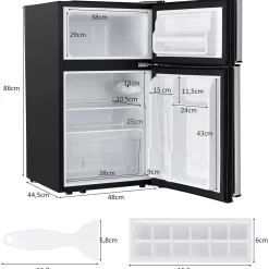 COSTWAY 90L Kühlschrank 64L Kühlteil 26 L Gefrierteil Kühl-Gefrier-Kombination Mit LED-Beleuchtung Mini Kühlschrank Grau -Kaufland Geschäft fe455ceb2cb8c005d0d65ab6880717e7