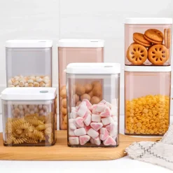 Stretoey Vorratsbehälter Für Lebensmittel Quadratischer Vorratsbehälter Aus Kunststoff Aus Kunststoff (1500 Ml) 1 Stk